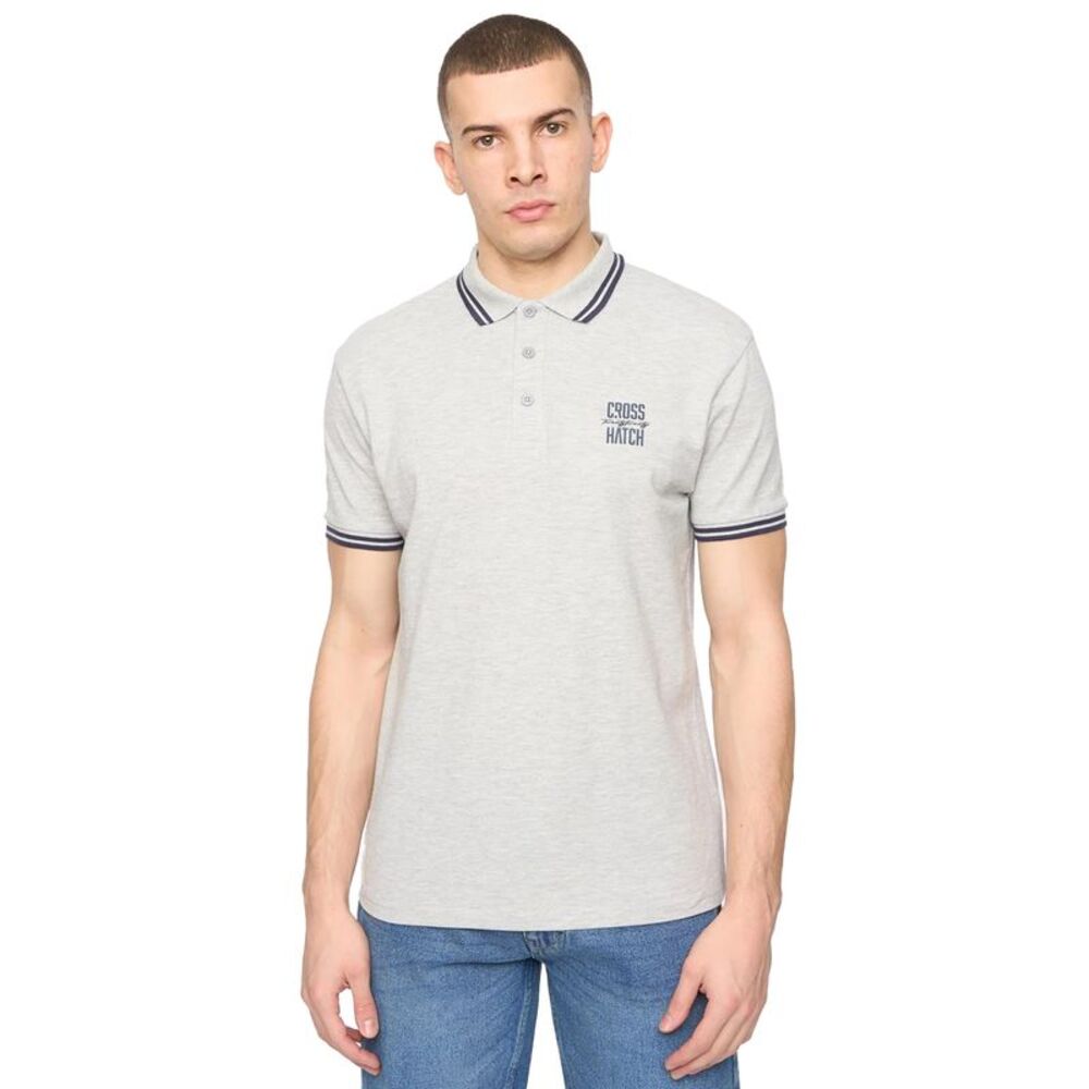 Crosshatch Mens Changra Polo Shirt / Grey Marl
